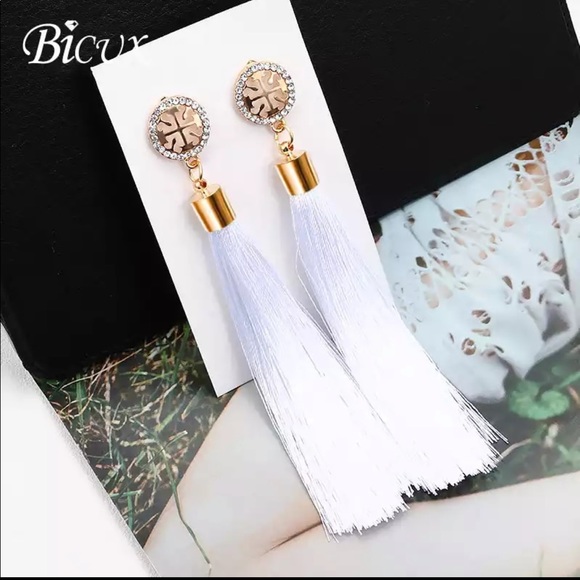 Jewelry - NEW Bohemian Tassel Crystal Long Earrings
